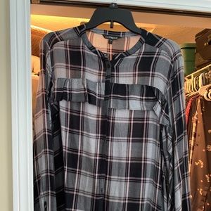Express long sleeve plaid shirt